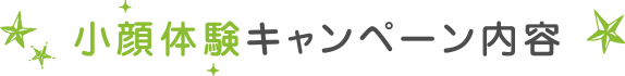 小顔体験キャンペーン内容